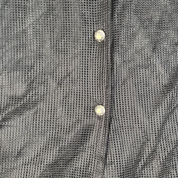 Vintage Cover Zone Men’s Size M‎ Black Mesh Button Down Short Sleeve Rave Club - Picture 3 of 10